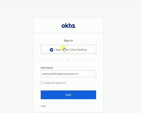 Pålogging med en Windows-PC med FastPass og biometri