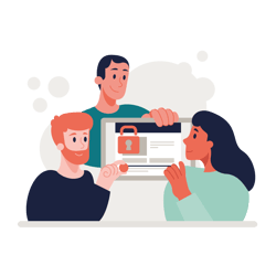 Users sign in through an IAM solution for secure access to systems and apps
