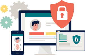 Illustration showing automating access reviews, including data preparation, risk tiers, automation, enforcement, and monitoring.