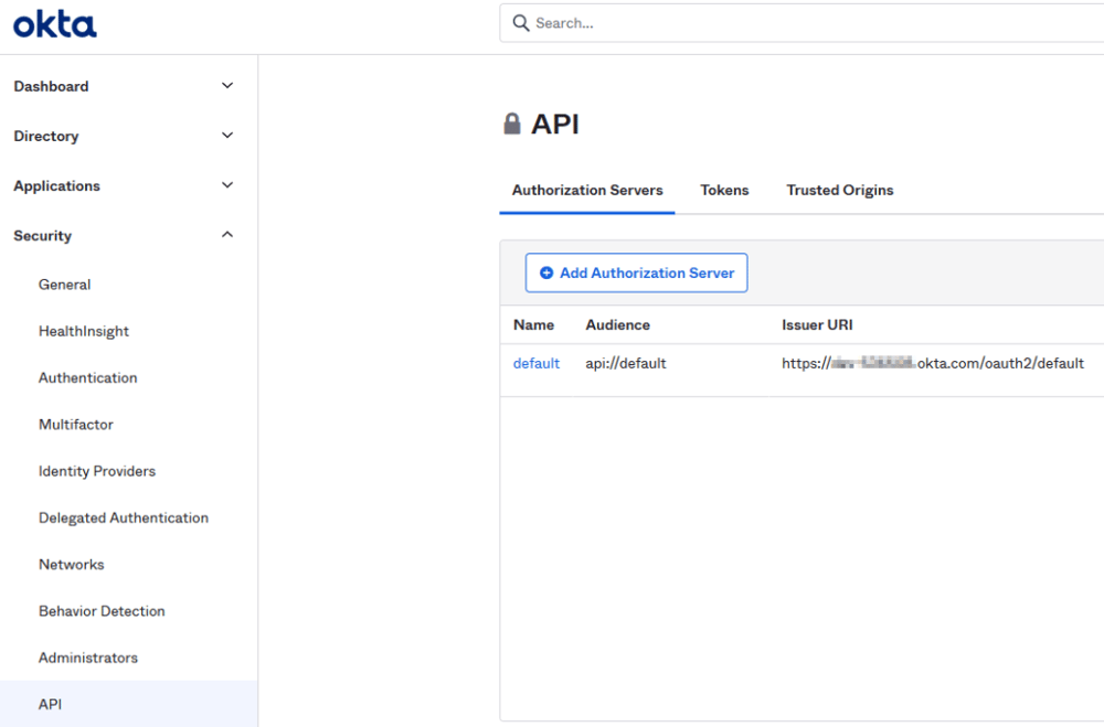 Authorization Servers Okta API