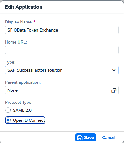 Change the app from "Protocol Type" "SAML 2.0" to "OpenID Connect".