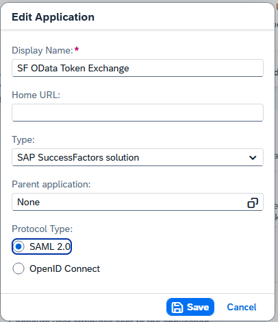 App setting back to "SAML2.0"