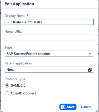 Create an IAS SAML application