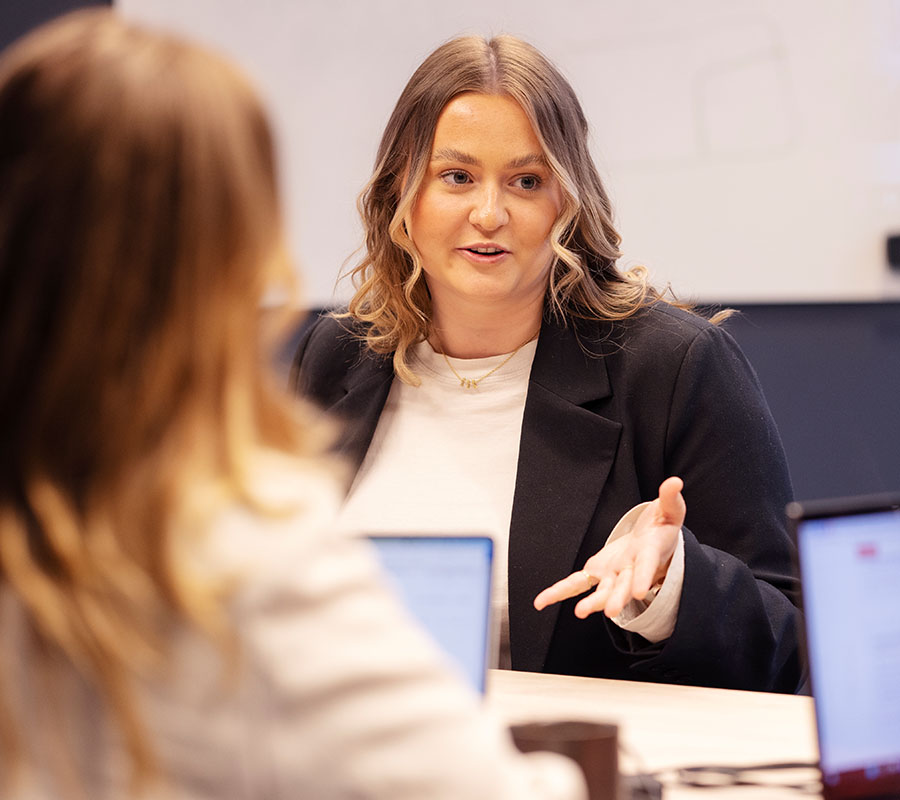 Anette in a meeting